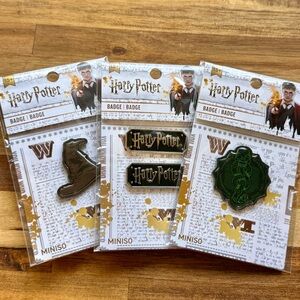 Harry Potter Pin Set by Miniso - Gold and Green